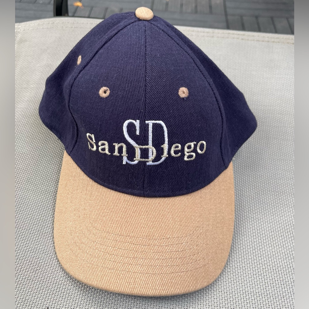 Dba Athletic Wear Men’s Embroidered San Diego Navy & Khaki Baseball Hat Size S
